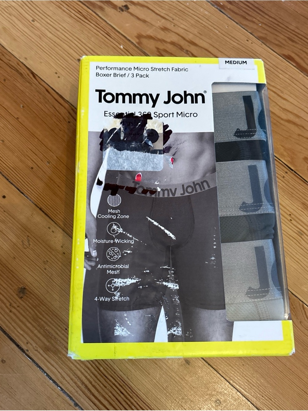 Tommy John Essential 360 Sport Micro Men’s New Medium M Underwear Boxer Brief